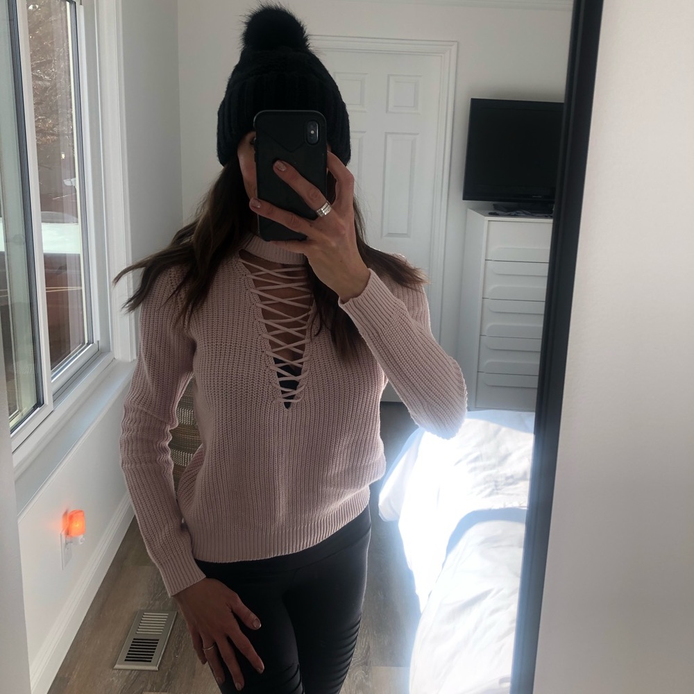 Forever 21 Lace Up Sweater